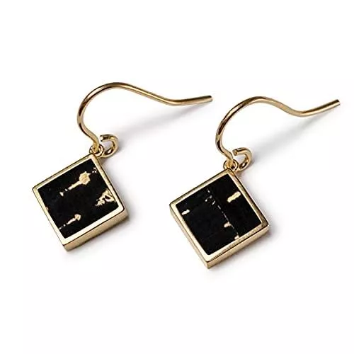 KAALEE® Schmuck KAALEE® Damen Ohrhänger Gold mit Kork 10mm | 18 Karat Gelbgold plattiert | Nachhaltiger Schmuck 100% Made in Germany - Geschenk-Box inklusive