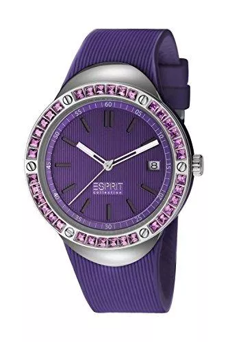 ESPRIT Uhren ESPRIT EL101982F03 Damen-Armbanduhr, Silikonarmband, Violett