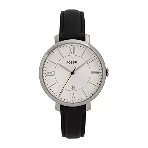 FOSSIL Uhren Fossil ES3972IE Uhr Damenuhr Lederarmband Edelstahl 3 bar Analog Datum schwarz