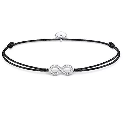 THOMAS SABO Schmuck Thomas Sabo Damen Armband Schwarz Little Secret Unendlichkeitszeichen Infinity 925 Sterling Silber LS003-401-11-L20v