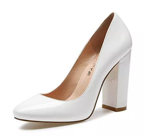 CASTAMERE High Heels Castamere Damen High Heels Runde Zehen Party Pumps Blockabsatz 10CM