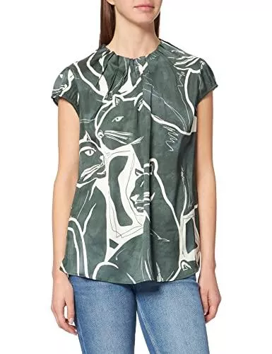 comma Ärmellose Blusen comma Damen Kurzarm Bluse