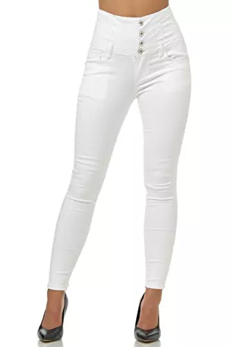 Elara Jeans Elara Damen Stretch Jeans Skinny High Waist Chunkyrayan