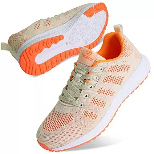 Youecci Sneaker & Sportschuhe Youecci Damen Laufschuhe Turnschuhe Frauen Aufschuhe Sneaker Outdoor Fitnessschuhe LAtmungsaktiv Schnürsenkel