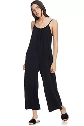 Alexander + David Jumpsuits Alexander + David Damen Casual Loose Fit Pullover Spaghetti Strap Sexy Jersey Jumpsuit Strampler
