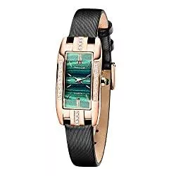 ROCOSJEWE Uhren Damen Armbanduhr Quadratische Quarz Uhr mit Buntem Zifferblatt Klein Damen Analoguhr mit Schmuck R0209
