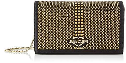 LOVE MOSCHINO Taschen & Rucksäcke Love MoschinoJc4290pp0aDamenClutchGold (Black Satin)7x13x22 Centimeters (W x H x L)