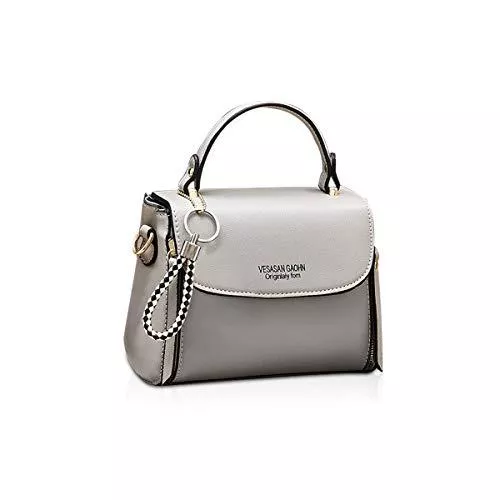 NICOLE &amp; DORIS Taschen & Rucksäcke NICOLE &amp; DORIS Tasche Damen Klein Crossbody Tasche PU Leder Tasche Umhängetasche Trendy Handtasche mit abnehmbaren Schulterriemen Hellgrau