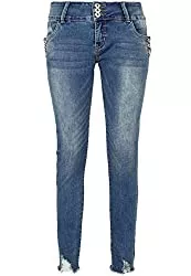 Sublevel Jeans Sublevel Damen Skinny Stretch-Jeans mit Knopfdetail &amp; Destroyed Parts