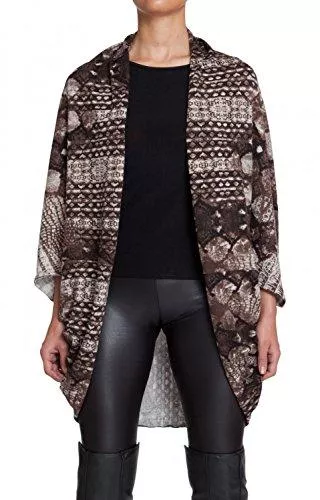 styleBREAKER Strickjacken styleBREAKER Cardigan Weste/Schal im Animal Print Look, Krokodil Schlangen Design, Multifunktion, Damen 08010007