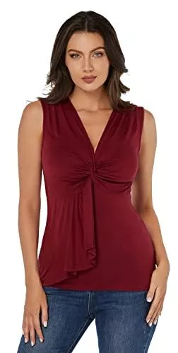 J.Corrine Tops J.Corrine Damen Sommer Top Sexy V-Ausschnitt Ärmellose Blusen Elegant Top T Shirt Oberteile