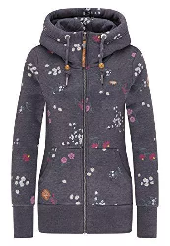 Ragwear Kapuzenpullover Ragwear NESKA FLOWERS ZIP Damen Pullover Sweatshirt Streetwear 100% vegan