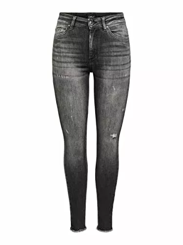 ONLY Jeans ONLY Female Skinny Fit Jeans ONLBlush Life Mid Ankle Raw M32Black Denim