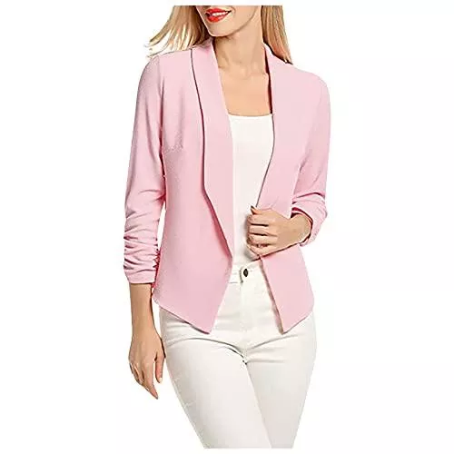 LOOKAa Blazer LOOKAa Blazer Damen Blazer Damen eleganter blazer damen sportlich Herbst und Winter Mode Damenmode kleiner Anzug einfarbig Revers langärmeliger schlanker Blazer