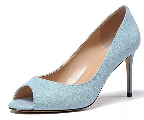 elashe High Heels elashe Damen Peeptoe Pumps | 8cm Stiletto High Heel | Bequeme Lack Stilettos