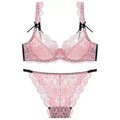 Guoeappa Unterwäsche & Dessous Guoeappa Sexy Dessous-Set für Damen, aus Spitze, bequem, Bügel-BH und Höschen