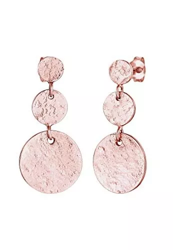 Elli Schmuck Elli Ohrringe Damen Ohrhänger Plättchen Vintage Trend Blogger in 925 Sterling Silber Vergoldet