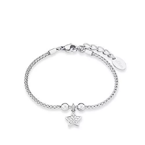 s.Oliver Schmuck s.Oliver Damen Echtschmuck Armband mit Anhänger Edelstahl Stern Geschenkidee