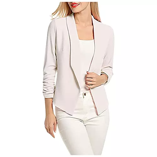 LOOKAa Blazer LOOKAa Blazer Damen Blazer Damen eleganter blazer damen sportlich Herbst und Winter Mode Damenmode kleiner Anzug einfarbig Revers langärmeliger schlanker Blazer