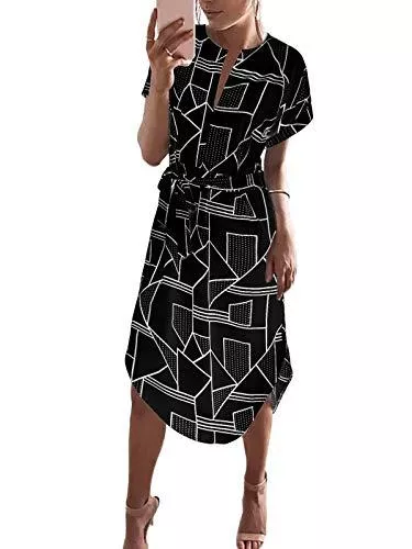 YOINS Freizeit YOINS Sommerkleid Damen Lang V-Ausschnitt Maxikleider für Damen Kleider Strandkleid Strandmode