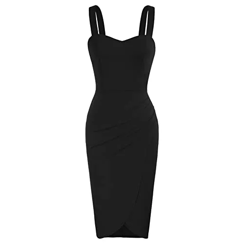 Belle Poque Cocktail Belle Poque Damen 1950er Vintage Retro Cocktailkleid Rockabilly Hohe Taille Sling Bleistiftkleider BP0357S22
