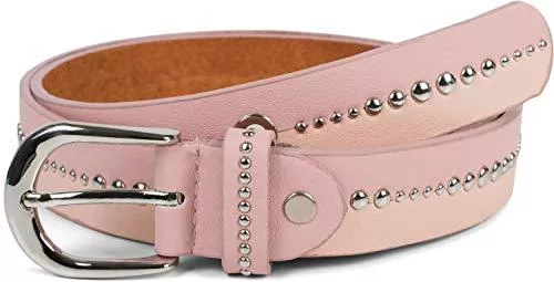 styleBREAKER Gürtel styleBREAKER Damen Gürtel zweifarbig mit runden Nieten, Vintage Nietengürtel, kürzbar 03010095