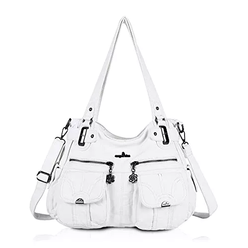 angel kiss Taschen & Rucksäcke Angel Kiss Tasche Damen Handtasche weiches Leder Taschen Schultertasche Henkeltaschen Umhängetaschen Tragetasche Tote Shopper Groß Hobo Tasche Viele Fächer tolle Tasche für Frauen