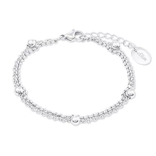 s.Oliver Schmuck s.Oliver Armband Edelstahl Damen Armschmuck, 16+4 cm, Silber, Kommt in Schmuck Geschenk Box, 2022713