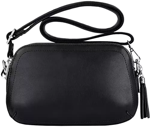 Generic Taschen & Rucksäcke Kleine Damen Tasche Umhängetasche Handtasche: Leder Portemonnaie Frauen Schultertasche Handy Geldbeutel Kunstleder Citytasche Elegant Abendtasche Clutch &amp; Vintage Messenger Crossbody Bags(Schwarz)