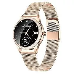 ARMODD Uhren ARMODD Smartwatch Candywatch Crystal 2 | Elegante und modische Smartwatch Damen mit einem runden Full-Touch-Display | Perfekt Frauen Geschenk, kompatibel mit iOS und Android