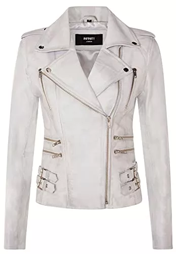 Infinity Jacken Infinity Leather Damen Retro 100% Nappaleder Bikerjacke