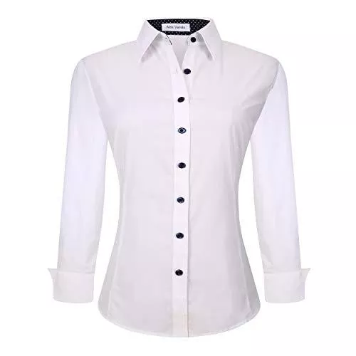 Alex Vando Langarmblusen Alex Vando Damenhemd, normale Passform, langärmelig, Stretch, Arbeitshemd