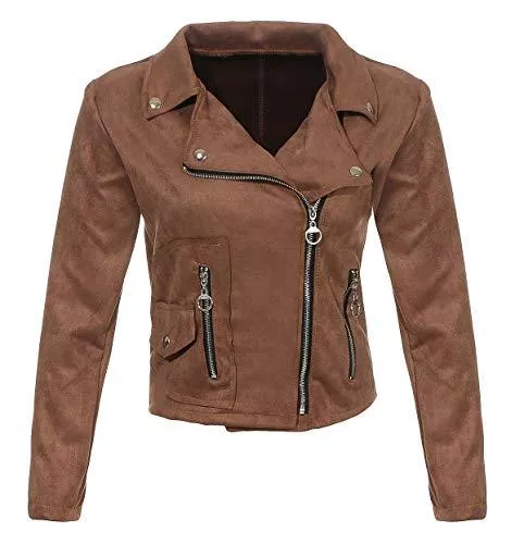 malito more than fashion Jacken malito Damen Jacke | Velours Jacke | Biker Jacke mit Reißverschluss | Faux Leather - leichte Jacke 19617
