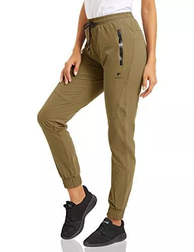 MAGCOMSEN Hosen MAGCOMSEN Damen Leicht Jogginghose Outdoor Trainingshose Schnelltrocknend Frühling Freizeit Hosen Stretchbund Lang Wanderhose Wasserdicht Atmungsaktiv Sporthose mit Zip Taschen