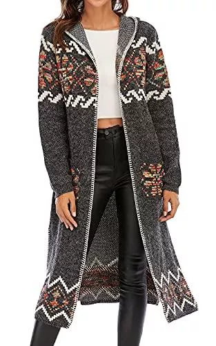 CGYY Strickjacken CGYY Strickjacke Damen Lang Grobstrick Strick Cardigan Pullover Casual Open Front Knitwear Offene Strickjacke Tops