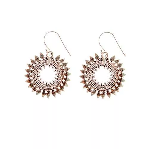 81stgeneration Schmuck 81stgeneration Frauen Sterlingsilber runde Blume Sonne Seil Creolen