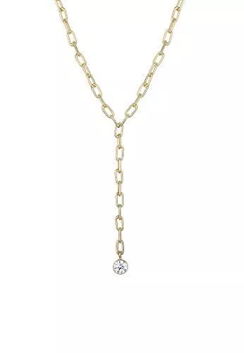 Elli Schmuck Elli PREMIUM Halskette Damen Geo Bicycle Chain mit Kristalle in 925 Sterling Silber