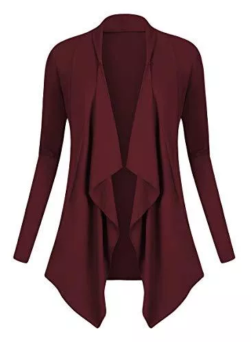 Urban GoCo Strickjacken Urban GoCo Damen Strickjacke Cardigan Langarmshirt Wasserfall Strickmantel