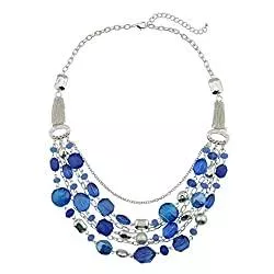 Bocar Schmuck Bocar mehrreihige Halskette für Damen, ausdruckstark, mit kristallfarbenen Glasuren
