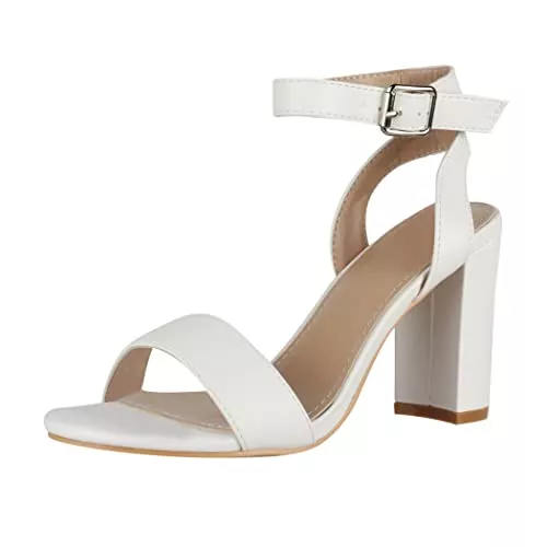 Elara High Heels Elara Damen Sandale mit Absatz Offen Elegant Chunkyrayan