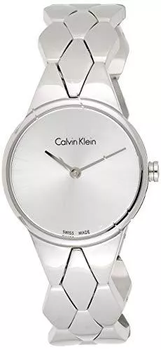 Calvin Klein Uhren Calvin Klein Damen Analog Quarz Uhr mit Edelstahl Armband K6E23146
