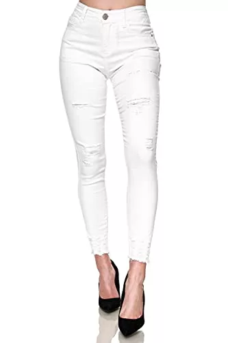Elara Jeans Elara Damen Jeans High Waist Destroyed Chunkyrayan