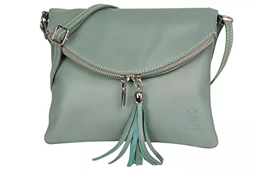 AmbraModa Taschen & Rucksäcke AMBRA Moda Italienische Ledertasche Schultertasche Crossover Umhängetasche Nappaleder Damen Kleine Tasche NL610