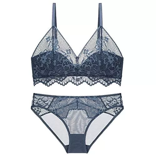 Cwang Unterwäsche & Dessous Cwang Damen Dessous Set Spitze BH ohne Bügel und Unterwäsche Set Frauen Korsett Liebesanzug