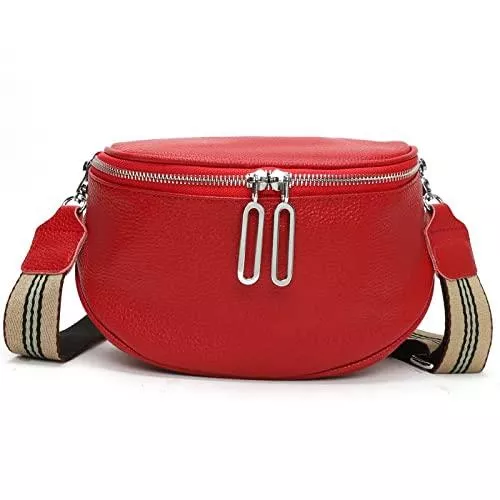 Atgbiem Taschen & Rucksäcke Atgbiem umhängetasche damen klein leder bauchtasche damen breiter gurt handtasche damen rot bag damen Crossbody Bag Damen