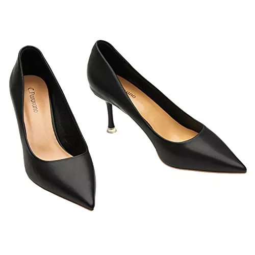 C.PARAVANO High Heels C.PARAVANO Pumps Damen I Rote Pumps I Damen Pumps Leder I Heels Pumps I Damen Schuhe Elegant Pumps I Pointed Toe Party Schuhe I Pumps Schlangenmuster Damen