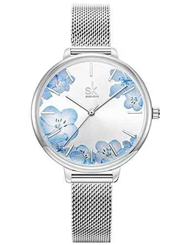 Alienwork Uhren Alienwork SK Armbanduhr Damen Blumen Elegant