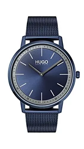 HUGO Uhren HUGO Analog Quarz Armbanduhr mit Edelstahlarmband 1520011