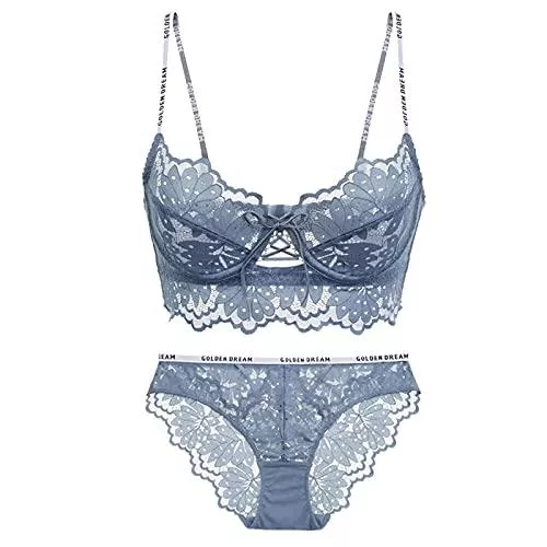 Cwang Unterwäsche & Dessous Cwang Damen Unterwäsche Set BH mit Bügel ohne Polster Unterhosen Spitze Slips Nachtwäsche Dessous Sets