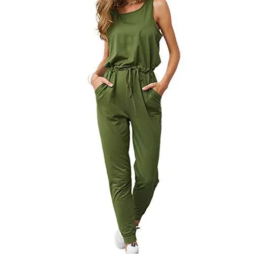 TSWRK Jumpsuits TSWRK Damen Jumpsuit Muttertag Valentinstag V Ausschnitt Overall Blumen Ärmellos Playsuit Split Hosenanzug Romper Frühling Sommer Geschenk